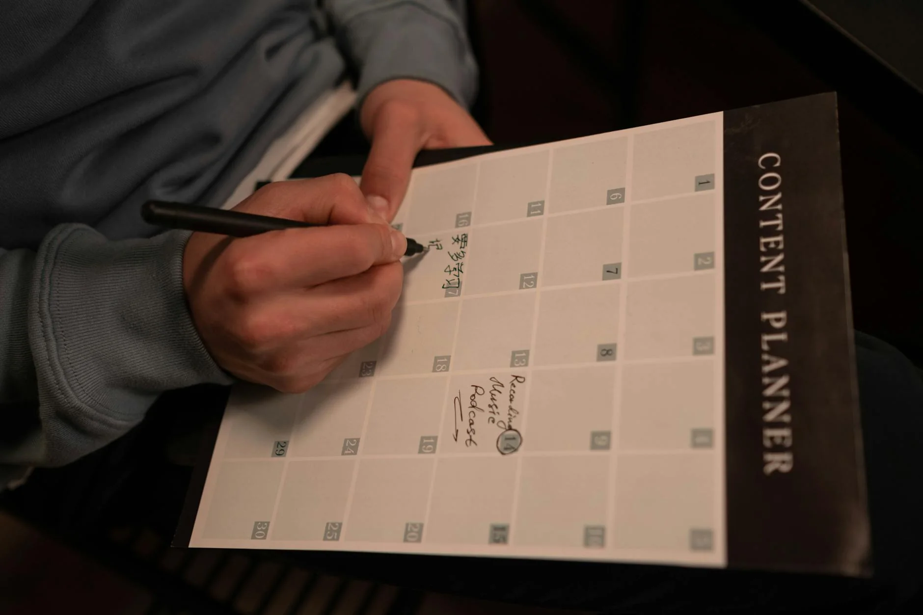 Content planning board illustrative graphic