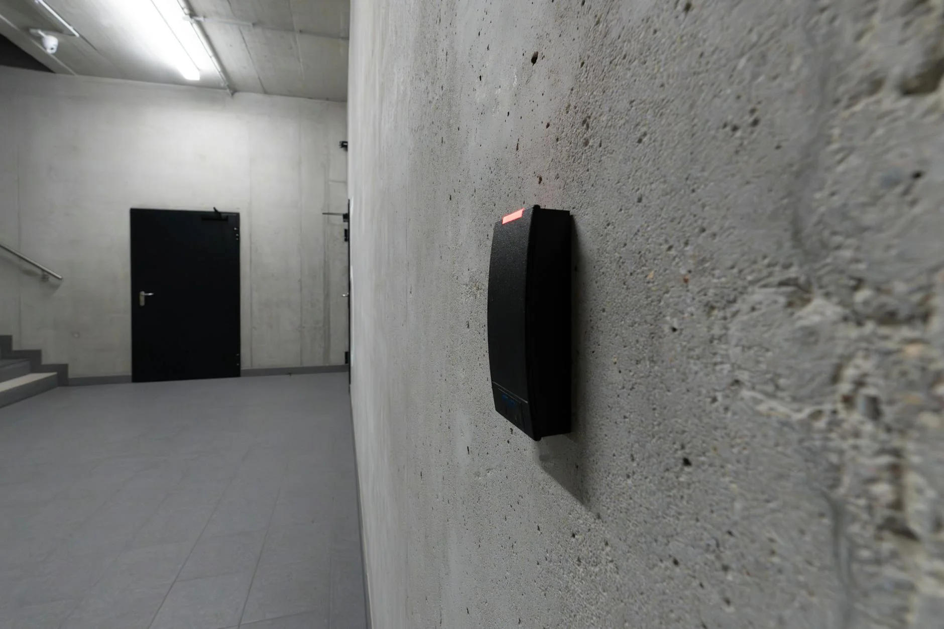 Wall-mounted access control panel illustrative graphic