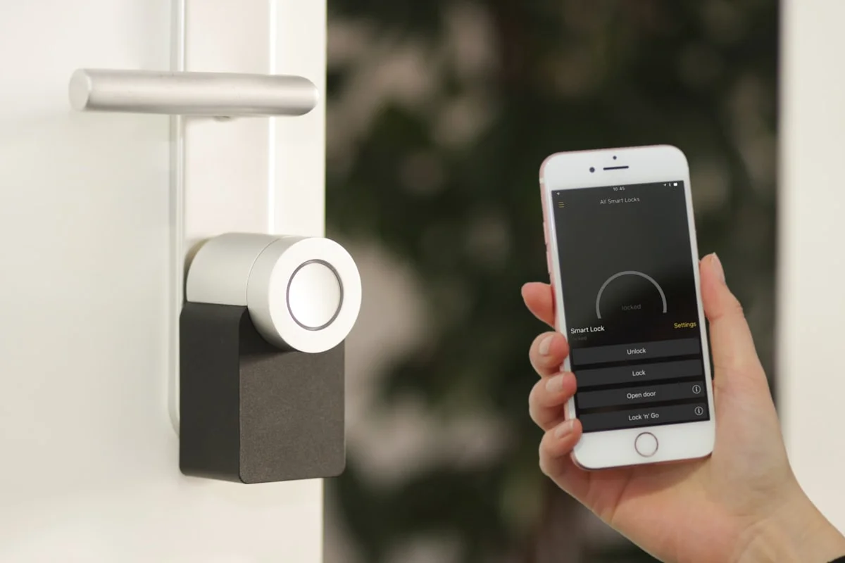 Smart alarm keypad with mobile monitoring illustrative graphic